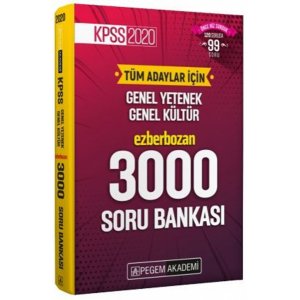 Pegem Yaynlar 2020 KPSS Lisans Ezberbozan 3000 Soru Bankas
