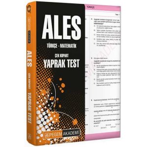 Pegem Yaynlar ALES ek Kopart Yaprak Test