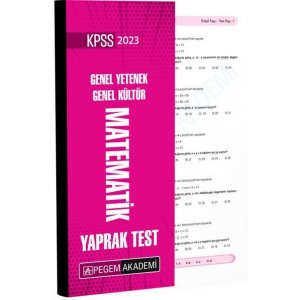 Pegem Yay�nlar� 2024 KPSS Genel Yetenek Matematik Yaprak Test