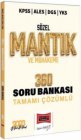 Yarg Yaynlar 2023 KPSS ALES DGS YKS TYT AYT Szel Mantk ve Muhakeme 360 Soru Bankas