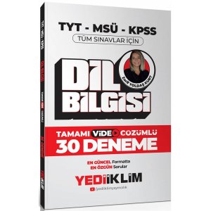 Yediiklim Yaynlar 2025 KPSS MS TYT Dil Bilgisi Tamam Video zml Tm Snavlar iin 30 Deneme
