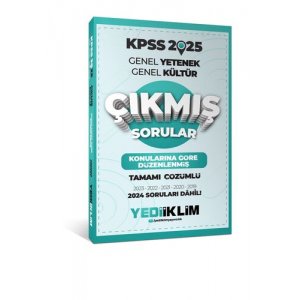 Yediiklim Yaynlar 2025 KPSS Genel Yetenek Genel Kltr Konularna Gre Dzenlenmi Tamam zml km Sorular
