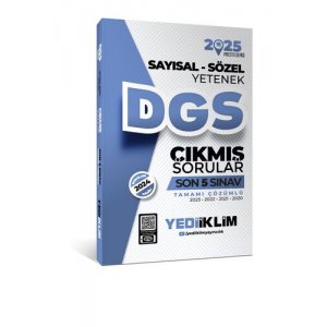 Yediiklim Yaynlar 2025 DGS Saysal-Szel Yetenek Tamam zml Son 5 Snav km Sorular